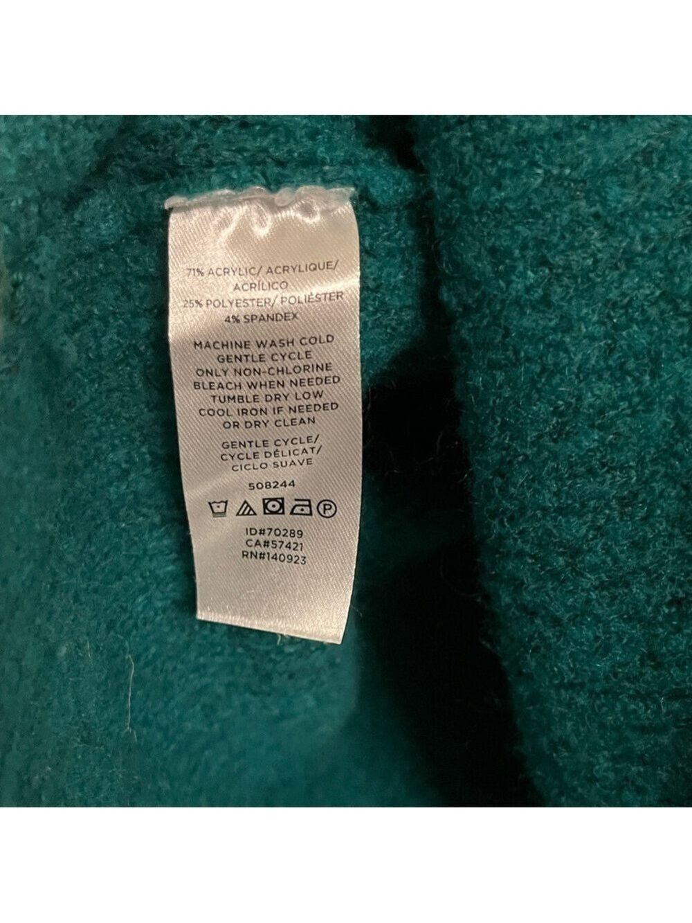 LOFT Teal Crew Neck Sweater Size Medium - Picture 4 of 6